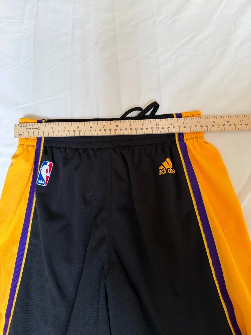 adidas Black, Yellow & Purple Kids Basketball Shorts